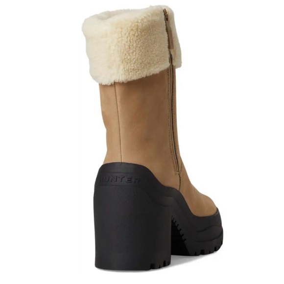 ✨ HUNTER ✨ NWT Women’s Marisol Waterproof Zip Platform Boot Faux Shearling SZ 6 - Picture 11 of 16